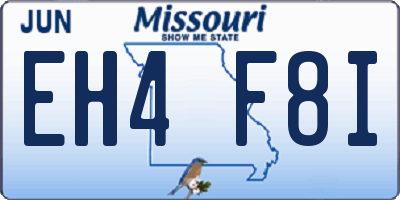 MO license plate EH4F8I