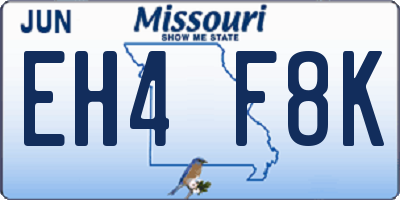 MO license plate EH4F8K
