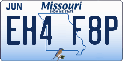 MO license plate EH4F8P