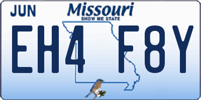 MO license plate EH4F8Y