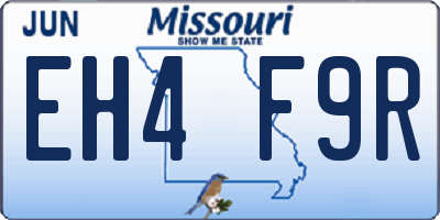 MO license plate EH4F9R