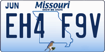 MO license plate EH4F9V