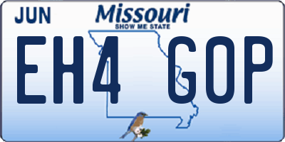 MO license plate EH4G0P