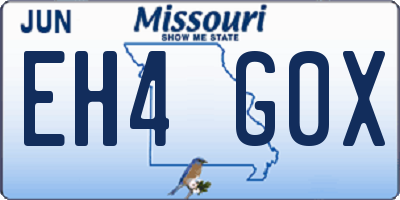MO license plate EH4G0X