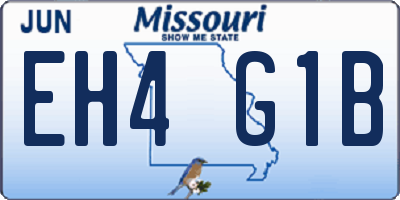 MO license plate EH4G1B