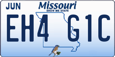 MO license plate EH4G1C