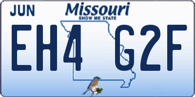 MO license plate EH4G2F