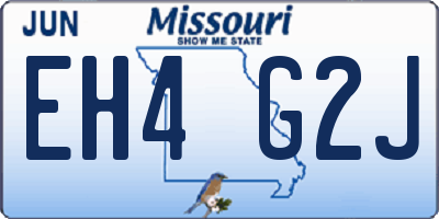 MO license plate EH4G2J