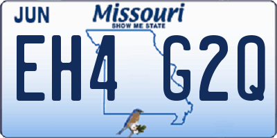 MO license plate EH4G2Q