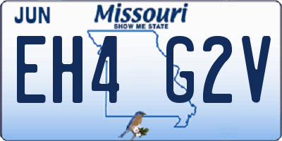 MO license plate EH4G2V