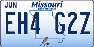 MO license plate EH4G2Z