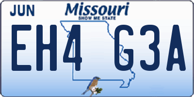 MO license plate EH4G3A
