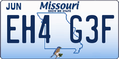 MO license plate EH4G3F