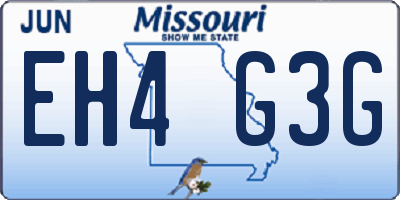 MO license plate EH4G3G
