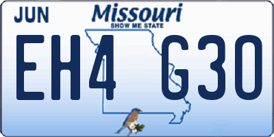 MO license plate EH4G3O