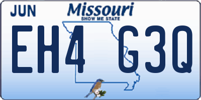 MO license plate EH4G3Q