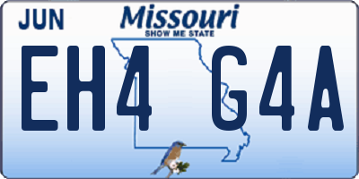 MO license plate EH4G4A