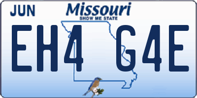 MO license plate EH4G4E