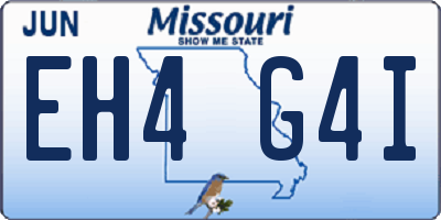 MO license plate EH4G4I