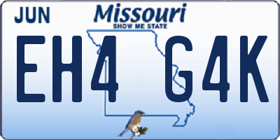 MO license plate EH4G4K