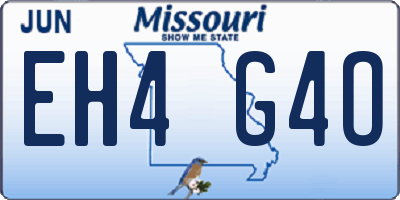 MO license plate EH4G4O