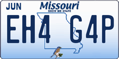 MO license plate EH4G4P