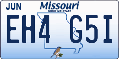 MO license plate EH4G5I