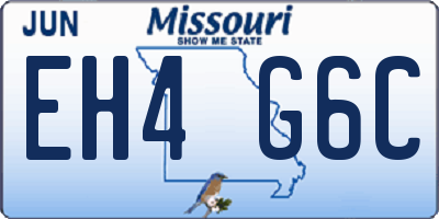 MO license plate EH4G6C