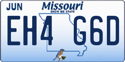 MO license plate EH4G6D