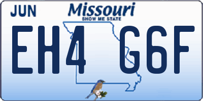 MO license plate EH4G6F