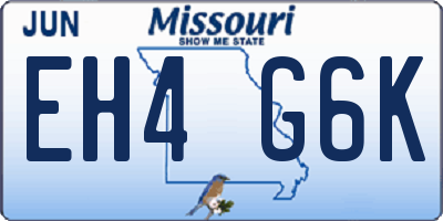 MO license plate EH4G6K