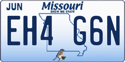 MO license plate EH4G6N
