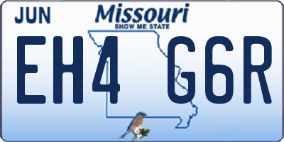 MO license plate EH4G6R