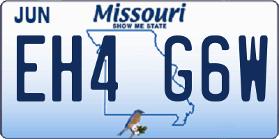 MO license plate EH4G6W