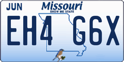 MO license plate EH4G6X