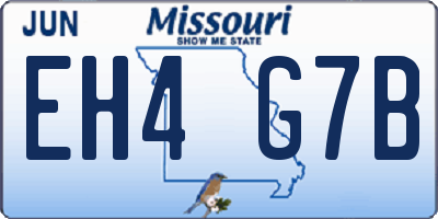 MO license plate EH4G7B