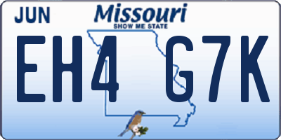 MO license plate EH4G7K