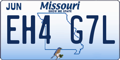 MO license plate EH4G7L