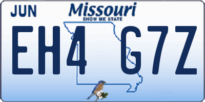 MO license plate EH4G7Z