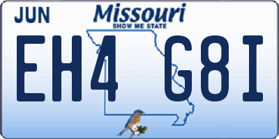 MO license plate EH4G8I