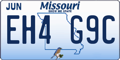 MO license plate EH4G9C