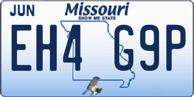 MO license plate EH4G9P