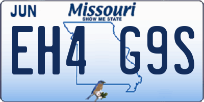 MO license plate EH4G9S