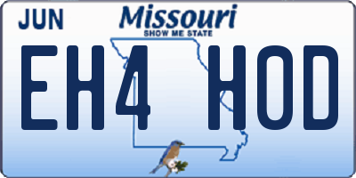 MO license plate EH4H0D