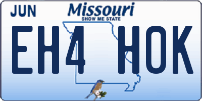 MO license plate EH4H0K