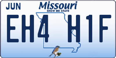 MO license plate EH4H1F