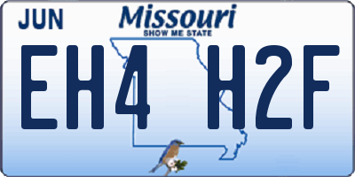 MO license plate EH4H2F