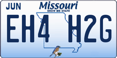 MO license plate EH4H2G