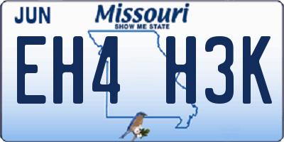 MO license plate EH4H3K