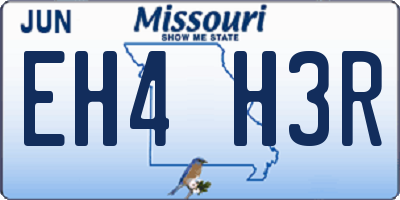 MO license plate EH4H3R